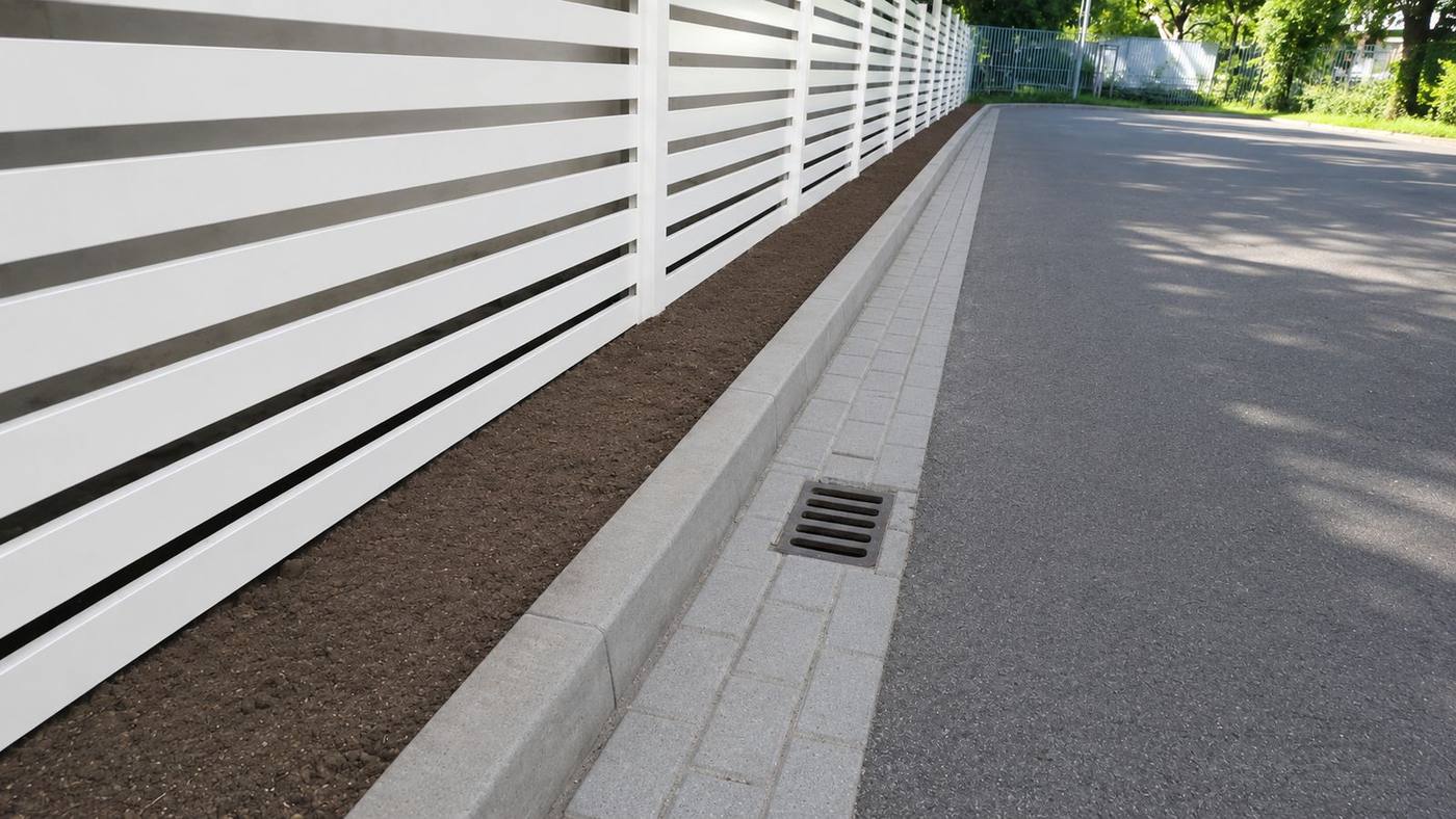 Montage eines modernen Sichtschutzzauns, Foto 2