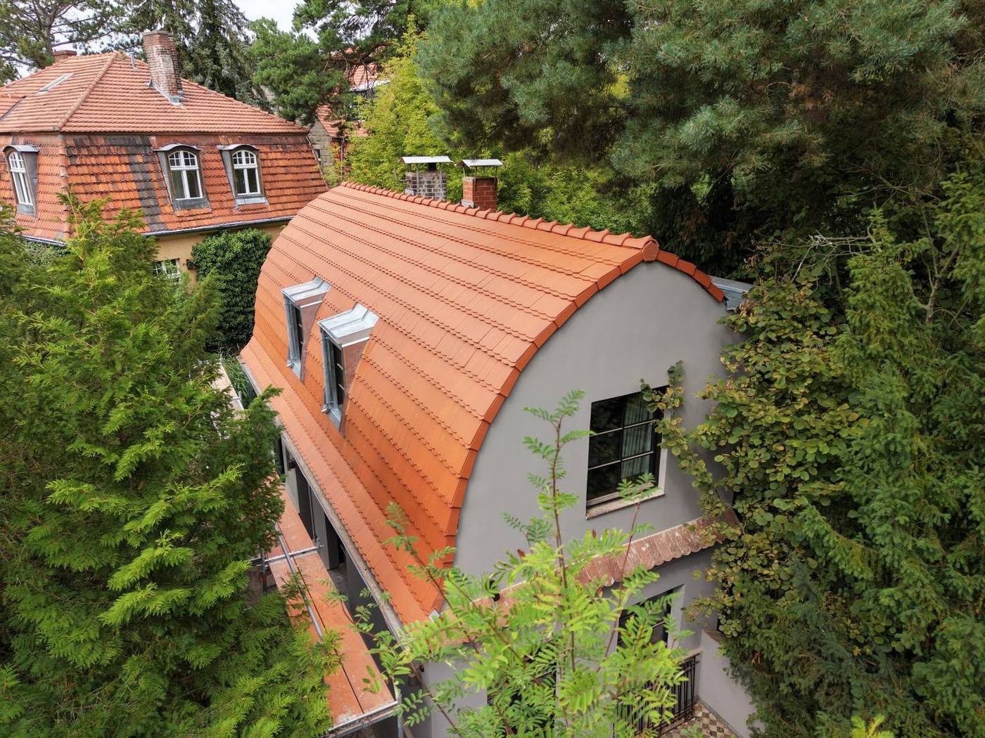 Neueindeckung eines Tonnendaches, Foto 6